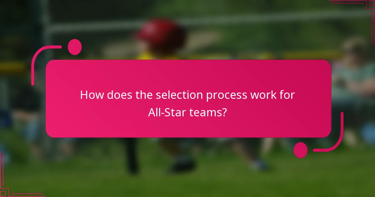 How does the selection process work for All-Star teams?