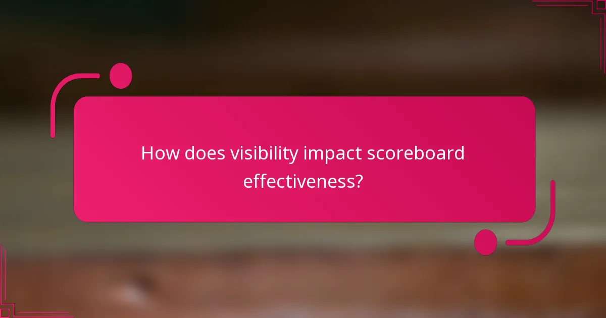 How does visibility impact scoreboard effectiveness?