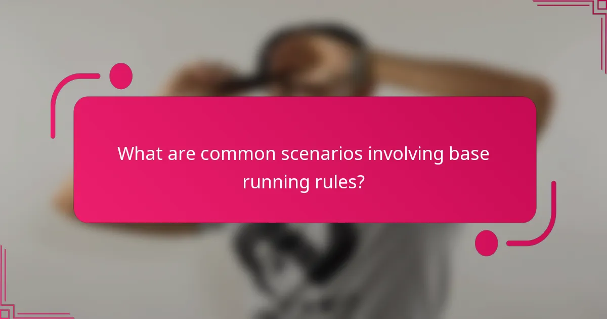What are common scenarios involving base running rules?
