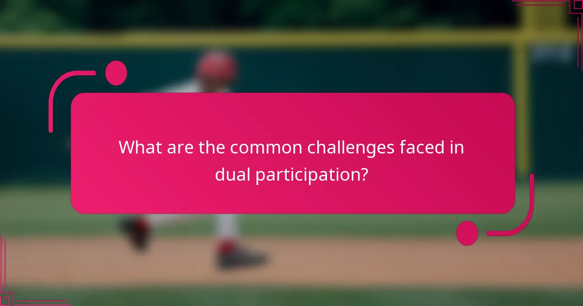 What are the common challenges faced in dual participation?