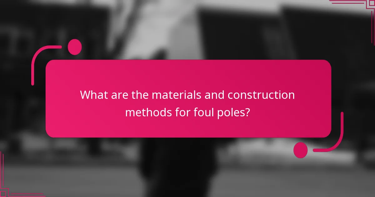 What are the materials and construction methods for foul poles?